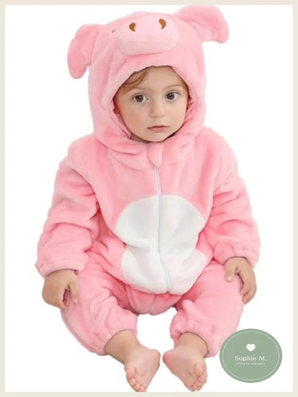 Unisex Baby Pig Costume Toddler Animal Onesie Hooded Romper Flannel Warm